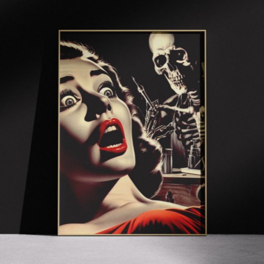 Vintage-Pulp-Horror-Frau Poster