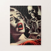 Vintage-Pulp-Horror-Frau Puzzle (Vertikal)