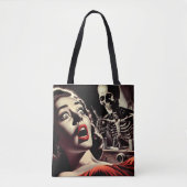 Vintage-Pulp-Horror-Frau Tasche (Vorderseite)
