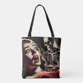 Vintage-Pulp-Horror-Frau Tasche (Rückseite)