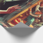 Vintage Pulp Horror Girl Illustration Geschenkpapier (Ecke)