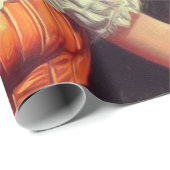 Vintage Pulp Horror Girl Illustration Geschenkpapier (Rolleneckpunkt)