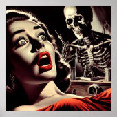Vintage Pulp Horror Woman Poster (Vorne)
