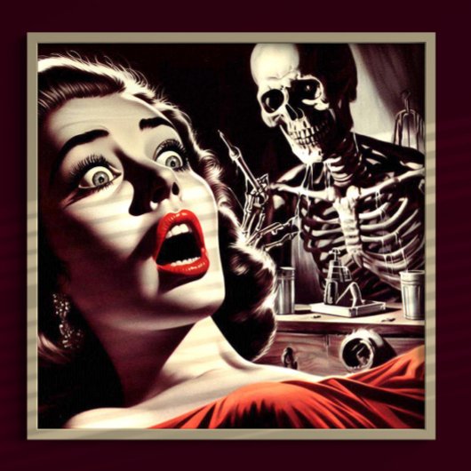 Vintage Pulp Horror Woman Poster