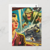 Vintage Pulp-Sci-fi-komische Illustration Postkarte (Vorne/Hinten)