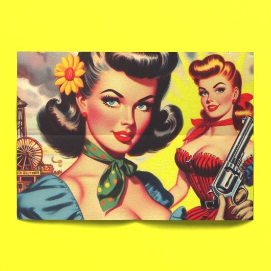 Vintage Pulp Western Girls Seidenpapier