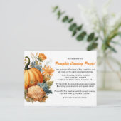 Vintage Pumpkin Carving Einladung Postkarte (Stehend Vorderseite)