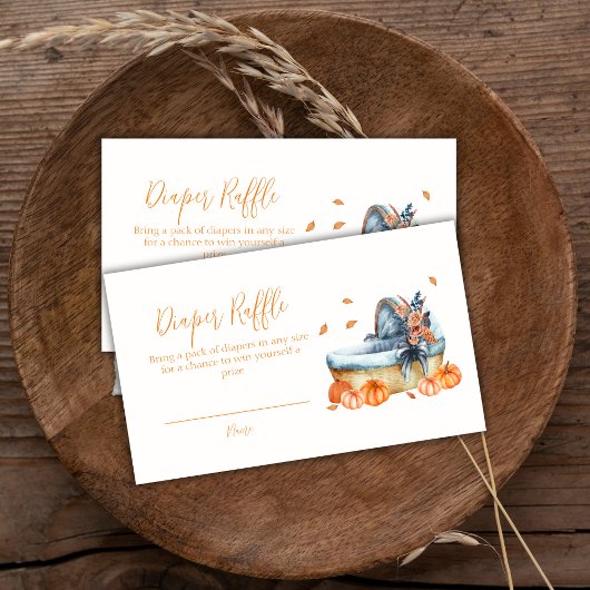 Vintage Pumpkin Crib Diaper Raffle Baby Dusche Begleitkarte