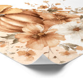 Vintage Pumpkin Floral Bow Babydusche Willkommen Poster (Ecke)