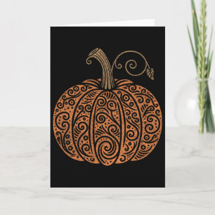 Vintage Pumpkin Frauen Herbst Herbst Erntedank H Karte