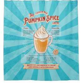 Vintage Pumpkin GewürzLatte - Rezept Poster Duschvorhang