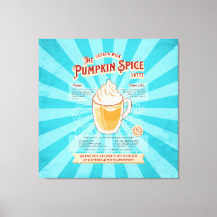 Vintage Pumpkin GewürzLatte - Rezept Poster Leinwanddruck