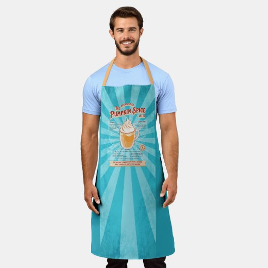 Vintage Pumpkin GewürzLatte - Rezept Poster Schürze (Getragen)