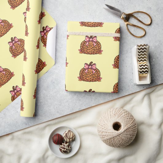 Vintage pumpkin Halloween pattern Geschenkpapier (Kunsthandwerk)