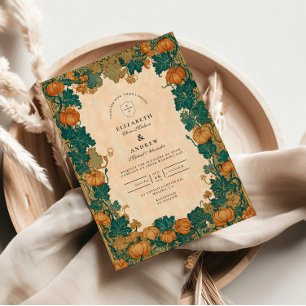 Vintage Pumpkin Harvest Wedding Einladung