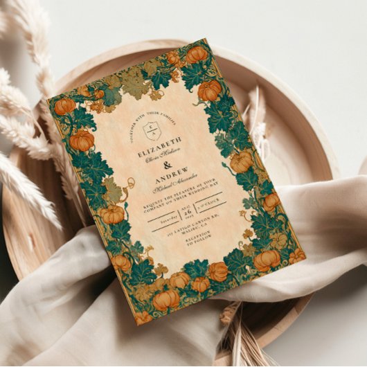Vintage Pumpkin Harvest Wedding Einladung