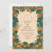 Vintage Pumpkin Harvest Wedding Einladung (Vorderseite)