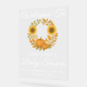 Vintage Pumpkin Sonnenblumenblume Herbstdusche Acrylschild (Winkel)