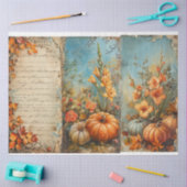 Vintage Pumpkins mit französischer Schrift Seidenpapier (Basteln)