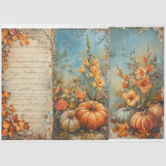 Vintage Pumpkins mit französischer Schrift Seidenpapier