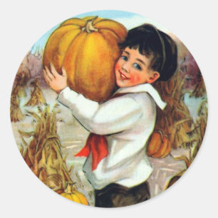 Vintage Pumpkins Runder Aufkleber