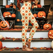 Vintage Pumpkins und Sternenkrebs Halloween Leggings
