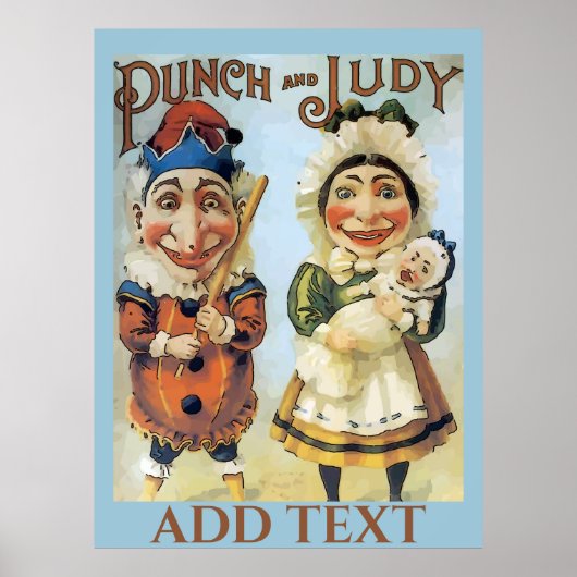 Vintage Punch and Judy Poster, add text Poster (Vorne)