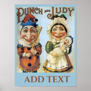 Vintage Punch and Judy Poster, Text hinzufügen Pos Poster
