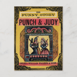 Vintage Punch und Judy Buch Postkarte