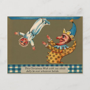 Vintage Punch und Judy Weihnachten Postkarte