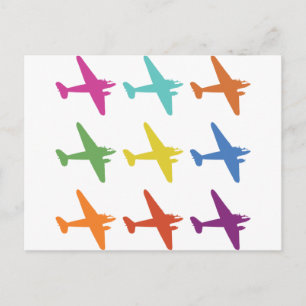 Vintage-Punk-Retro-Flugzeugmuster Postkarte