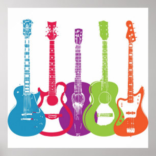 Vintage Punk Retro Gitarren Poster