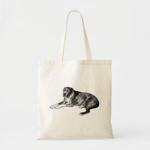 Vintage-Punkt-Stil – Treuer Hund-Tote Tragetasche