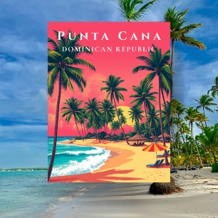 Vintage Punta Cana Dominikanische Republik Beach T Postkarte