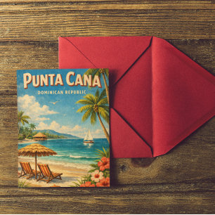 Vintage Punta Cana Dominikanische Republik Rustika Postkarte