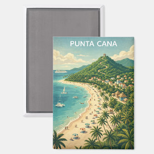 Vintage Punta Cana Dominikanische Republik Tropisc Magnet