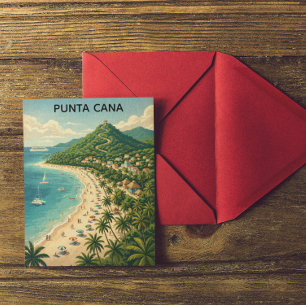 Vintage Punta Cana Dominikanische Republik Tropisc Postkarte