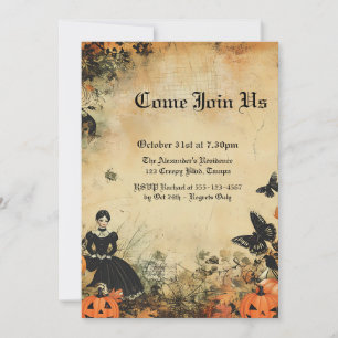 Vintage Puppe Herbst Halloween Custom Einladung