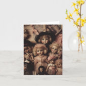 Vintage Puppen, in rosa gekleidet Karte (Gelbe Blume)