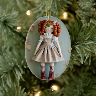 Vintage Puppenkollektion Rothaarige Clarissa Keramik Ornament