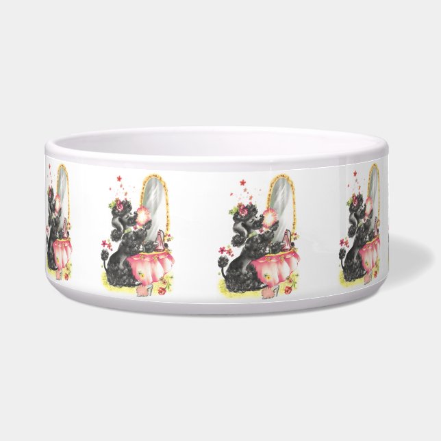 Vintage Puppy Art Prissy Poodle Napf (Vorderseite)