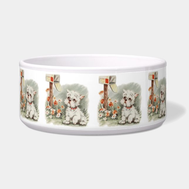 Vintage Puppy Art Sad Puppy Napf (Vorderseite)