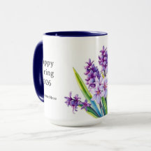 Vintage Purple Hyacinth Floral Spring Art