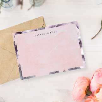 Vintage Purple Rose Watercolor Floral Mitteilungskarte