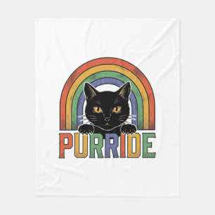 Vintage Purride Schwarze Katze Regenbogen-Shirt De Fleecedecke