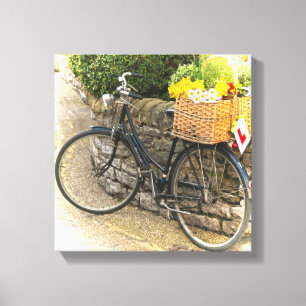 Vintage Push Bike Blume Aktionskorb Landschaft Sze Leinwanddruck