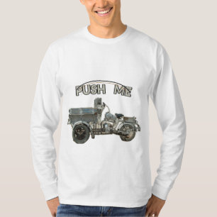 Vintage Push Me Fahrzeug Herren Langarmshirt T-Shirt