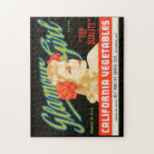 Vintage Puzzle des Frucht-Kisten-Aufkleber-2 (Vertikal)