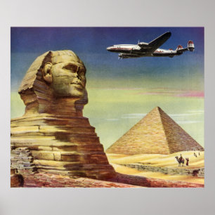 Vintage Pyramiden, die Große Sphinx von Gizeh, Ägy Poster