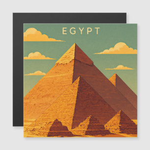 Vintage Pyramiden von Giza – Retro-Ägypten-Reise  Magnetkarte